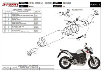 Storm By Mivv GP RVS Black Slip-On Einddemper Met E-keur HONDA CB 500 F 2013 - 2015