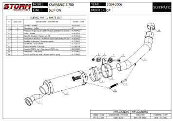 Storm By Mivv GP RVS Black Slip-On Einddemper Met E-keur KAWASAKI Z 750 2004 - 2006
