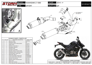 Storm By Mivv Dubbele GP RVS Black Slip-On Einddemper Met E-keur KAWASAKI Z 1000 2014 - 2020