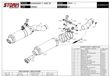 Storm By Mivv Dubbele GP RVS Black Slip-On Einddemper Met E-keur KAWASAKI Z 1000 SX 2014 - 2020