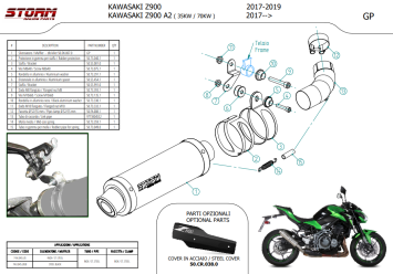 Storm By Mivv GP RVS Black Slip-On Einddemper Met E-keur KAWASAKI Z900 2017 - 2019
