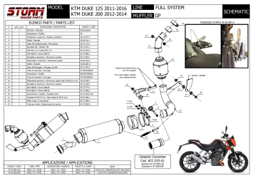 Storm By Mivv GP RVS Black Compleet 1in1 Uitlaatsysteem Met E-keur KTM 125 DUKE 2011 - 2016