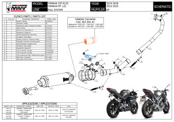 Storm By Mivv GP RVS Black Compleet 1in1 Uitlaatsysteem Met E-keur YAMAHA MT-125 2015 - 2019