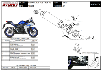 Storm By Mivv GP RVS Black Slip-On Einddemper Met E-keur YAMAHA YZF R25 2015 - 2024