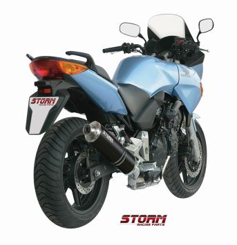 Storm By Mivv Oval RVS Black Slip-On Einddemper Met E-keur HONDA CBF 600 2004 - 2010