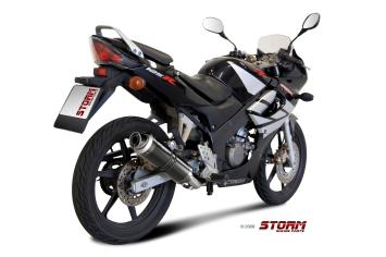 Storm By Mivv GP RVS Black Compleet 1in1 Uitlaatsysteem Met E-keur HONDA CBR 125 R 2004 - 2010