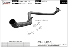 Mivv RVS Decat Voorbochten Honda X-ADV 750 2017 - 2024
