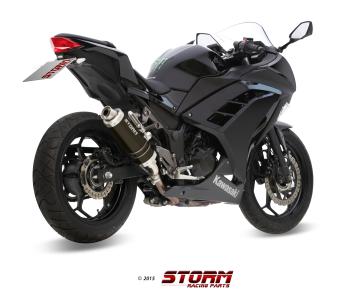 Storm By Mivv GP RVS Black Slip-On Einddemper Met E-keur KAWASAKI NINJA 300 2013 - 2016