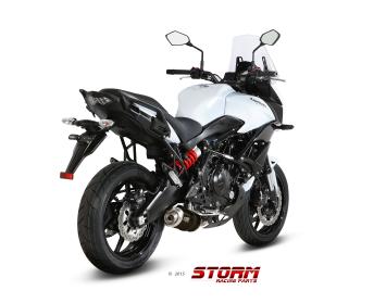 Storm By Mivv Oval RVS Black 2in1 Compleet Uitlaatsysteem Met E-keur KAWASAKI VERSYS 650 2015 - 2020