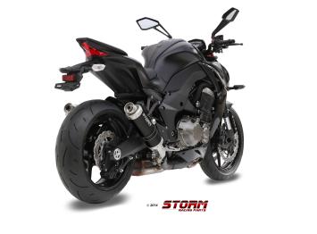 Storm By Mivv Dubbele GP RVS Black Slip-On Einddemper Met E-keur KAWASAKI Z 1000 2014 - 2020