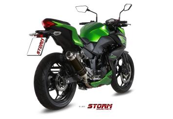 Storm By Mivv GP RVS Black Slip-On Einddemper Met E-keur KAWASAKI Z300 2015 - 2016