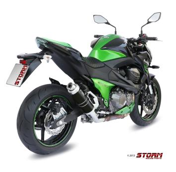 Storm By Mivv GP RVS Black Slip-On Einddemper Met E-keur Kawasaki Z 800 2013 - 2016