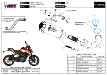 Mivv MK3 Carbon Einddemper zonder E-keur KTM 125 Duke 2017 > 2020
