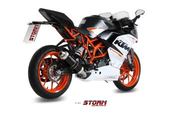 Storm By Mivv GP RVS Black Compleet 1in1 Uitlaatsysteem Met E-keur KTM RC 390 2014 - 2016