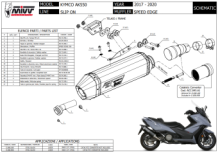 Mivv Speed Edge RVS Black Slip-on Einddemper met E-keur Kymco AK550 2017 > 2020