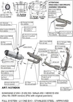 Leovince LV One Evo RVS Volledig Uitlaatsysteem met E-keur incl. Katalysator Kawasaki Z 650 RS 2022 - 2024