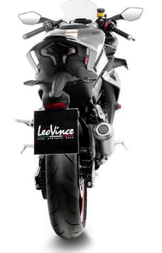 Storm by MIVV GP slip-on Zwart RVS en Carbon endcap met E-keur CF Moto 450SR 2023 - 2024