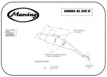 Marving Steel Black Einddemper zonder E-keur Honda XL 250 R 1982 - 1987