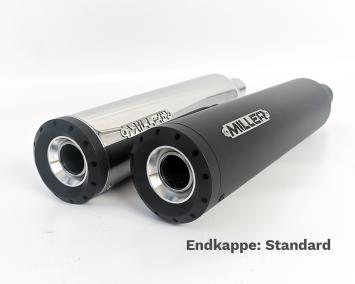 Miller Silverado II Slip-on Einddemper Set Polished of Matt Zwart met E-keur incl. Katalysator Harley Davidson Sportster XL1200 2014 - 2016