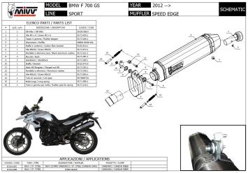 Mivv Speed Edge RVS Black Slip-on Einddemper met E-keur BMW F 700 GS 2012 - 2017