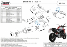 Mivv GP Pro RVS Black Slip-on Einddemper met E-keur BMW F 900 R 2020 > 2025