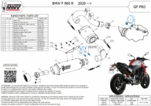 Mivv GP Pro Titanium Slip-on Einddemper met E-keur BMW F 900 R 2020 > 2024