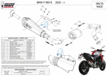 Mivv Delta Race RVS Slip-on Einddemper met E-keur BMW F900R 2020 > 2025