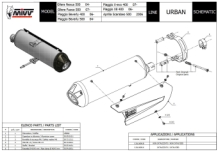 Mivv Urban RVS Slip-on Einddemper met E-keur incl. Katalysator Gilera Nexus 500 2004 > 2012