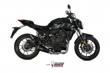 Mivv Delta Race RVS Black Compleet 2-1 Uitlaatsysteem met E-keur Yamaha MT07 2021 > 2024