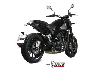 Mivv Double Gun Black Slip-on Einddemper met E-keur Benelli Leoncino 500 2017 > 2024