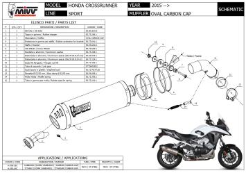 Mivv Oval Titanium Slip-on Einddemper met E-keur Honda Crossrunner 2015 > 2020