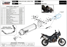 Mivv Speed Edge RVS Slip-on Einddemper met E-keur Euro3 en Euro4 Honda CRF 1000 L Africa Twin 2016 > 2019