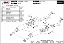 Mivv GP Carbon Slip-on Dubbele Einddemper (L+R) Kawasaki Z 1000 2003 > 2006