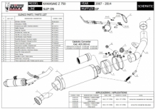 Mivv GP RVS Black Slip-on Einddemper met E-keur Kawasaki Z 750 2007 > 2014