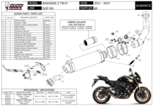 Mivv GP Carbon Slip-on Einddemper met E-keur Kawasaki Z 750 R 2011 > 2014