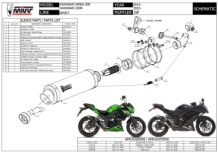 Mivv GP Carbon Slip-on Einddemper met E-keur Kawasaki Z 300 2015 > 2016