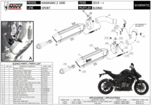 Mivv Suono RVS Black Slip-on Dubbele Einddemper (L+R) met E-keur Kawasaki Z 1000 2014 > 2020