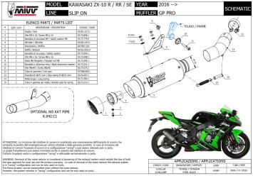 Mivv GP Pro RVS Black Einddemper met E-keur Kawasaki ZX-10 R / RR / SE 2016 > 2025