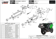 2x Mivv Suono RVS Slip-on Einddempers (L+R) met E-keur Kawasaki Z 1000 SX 2014 > 2019