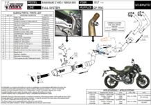 Mivv GP Pro Carbon Volledig Uitlaatsysteem High Mount met E-keur Kawasaki Ninja 650 2017 > 2022