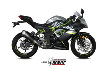 Mivv Delta Race RVS Black Einddemper met E-keur Kawasaki Ninja 125 2019 > 2024