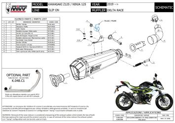 Mivv Delta Race RVS Black Einddemper met E-keur Kawasaki Ninja 125 2019 > 2024