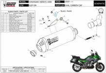Mivv Oval Carbon met Carbon Cap Slip-on Einddemper met E-keur Kawasaki Versys 1000 2019 > 2024