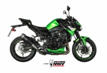 Mivv Delta Race RVS Black Slip-on Einddemper met E-keur Kawasaki Z900 2020 > 2024