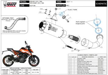 Mivv MK3 Carbon Einddemper zonder E-keur KTM RC 390 2017 > 2020