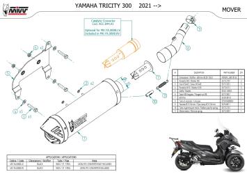 Mivv Mover Slip-on Einddemper met E-keur Yamaha Tricity 300 2021 - 2024