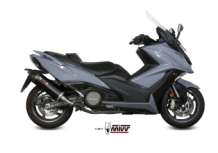Mivv Oval RVS Black Slip-on Einddemper met E-keur Kymco AK550 2017 > 2020