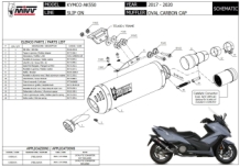 Mivv Oval RVS Black Slip-on Einddemper met E-keur Kymco AK550 2017 > 2020