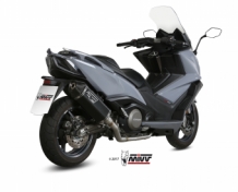 Mivv Speed Edge RVS Black Compleet 2-1 Uitlaatsysteem met E-keur Kymco AK550 2017 > 2020