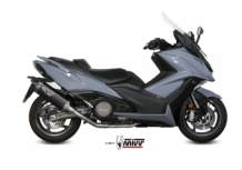 Mivv Speed Edge RVS Black Compleet 2-1 Uitlaatsysteem met E-keur Kymco AK550 2017 > 2020